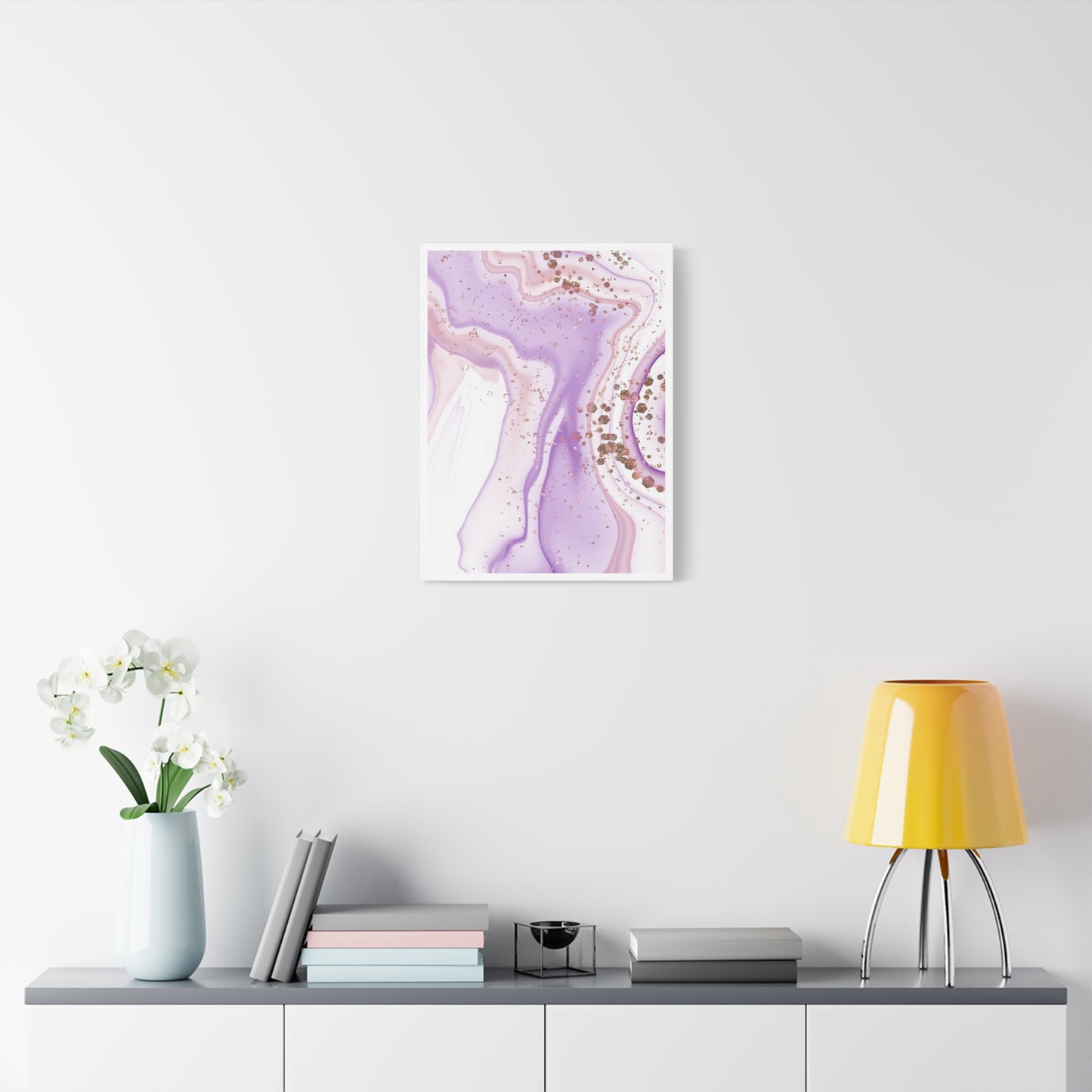 Blush Pink Marble Wall Art Set 1.2 - Matte Canvas Decor with Minimalist Leaf Design