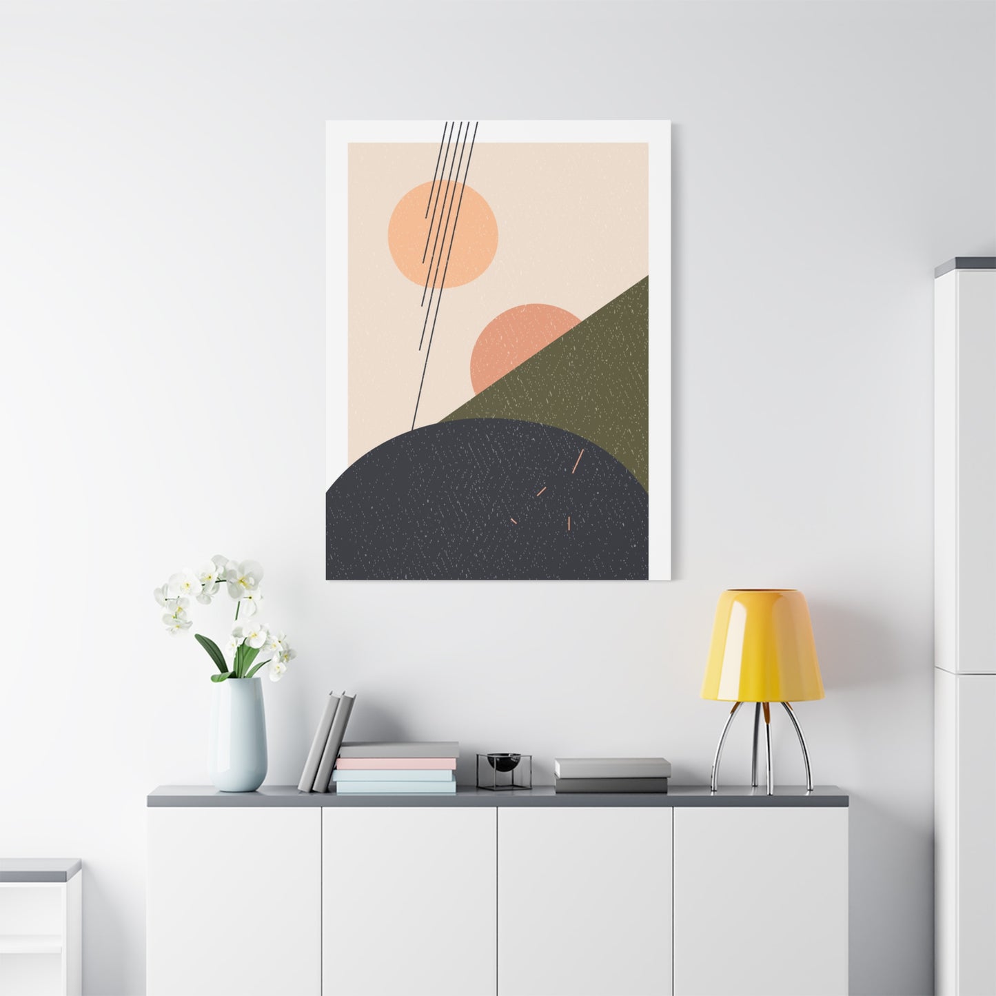 Minimal Pink Line Art Set 1.1 - Matte Canvas Decor with Minimalist Leaf Design