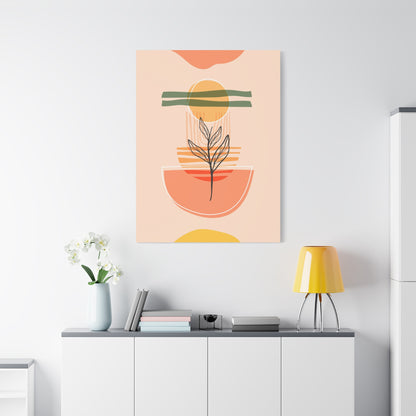 Sunway Minimal Art Set 1.3 - Matte Canvas Decor with Minimalist Leaf Design