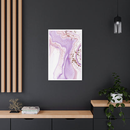Blush Pink Marble Wall Art Set 1.2 - Matte Canvas Decor with Minimalist Leaf Design