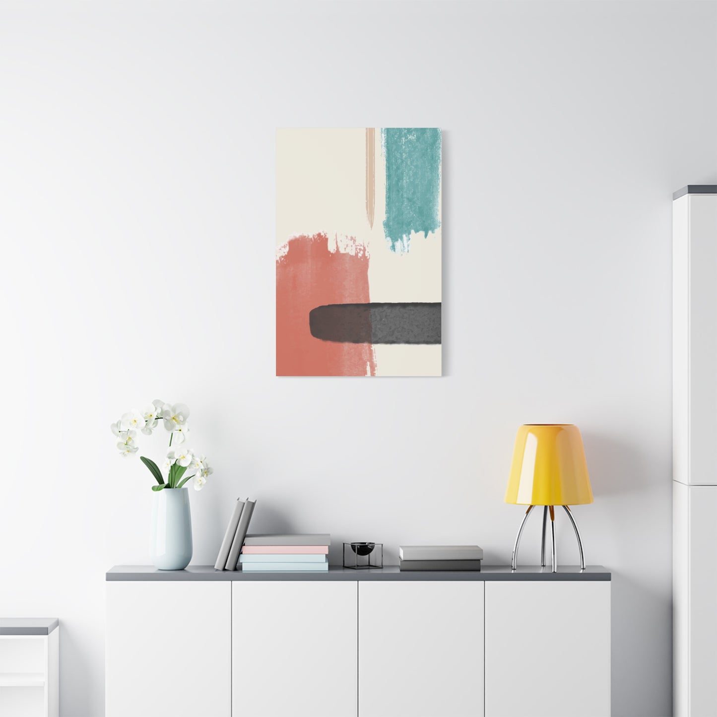 Soft Dune Palette Art 1.1 - Matte Canvas Decor with Minimalist Leaf Design