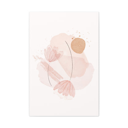 Abstract Earthy Florals Art Set 1.2 - Matte Canvas Decor with Minimalist Leaf Design