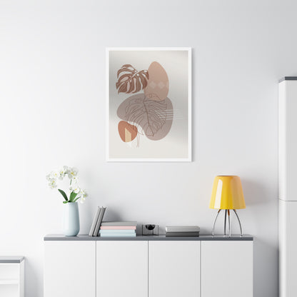 Brown Leaf Wall Painting Set 1.1 - Matte Canvas Decor with Minimalist Leaf Design