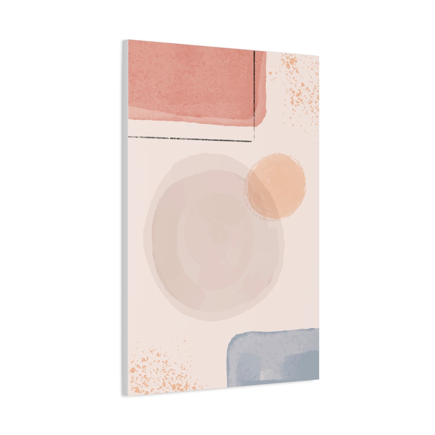 Pink Water Minimal Art Set 1.1 - Matte Canvas Decor with Minimalist Leaf Design