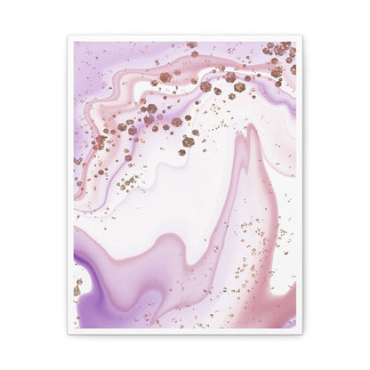 Blush Pink Marble Wall Art Set 1.1 - Matte Canvas Decor with Minimalist Leaf Design