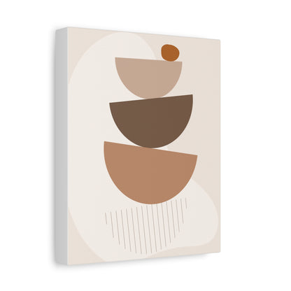 Brown View Wall Art Set 1.2 - Matte Canvas Decor with Minimalist Leaf Design