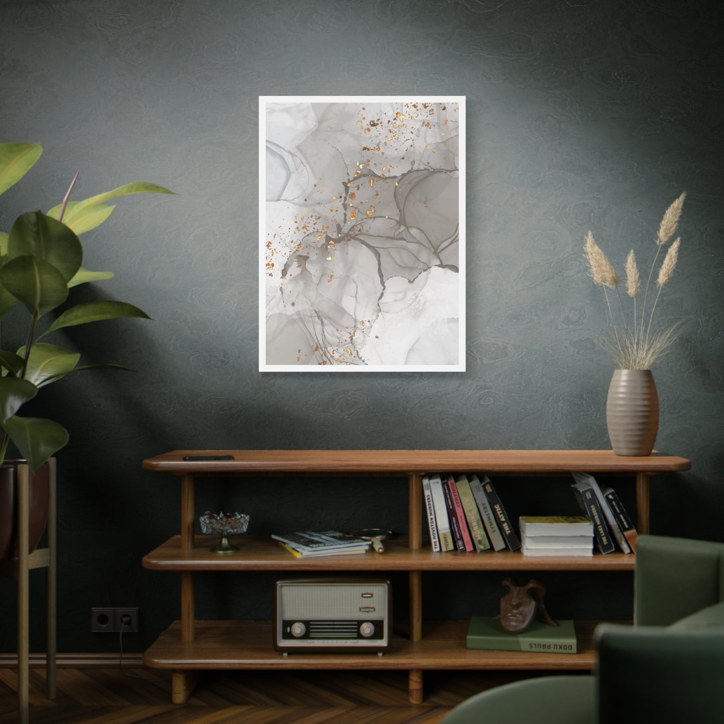 Ash Dust Art Set 1.1 - Matte Canvas Decor with Minimalist Leaf Design