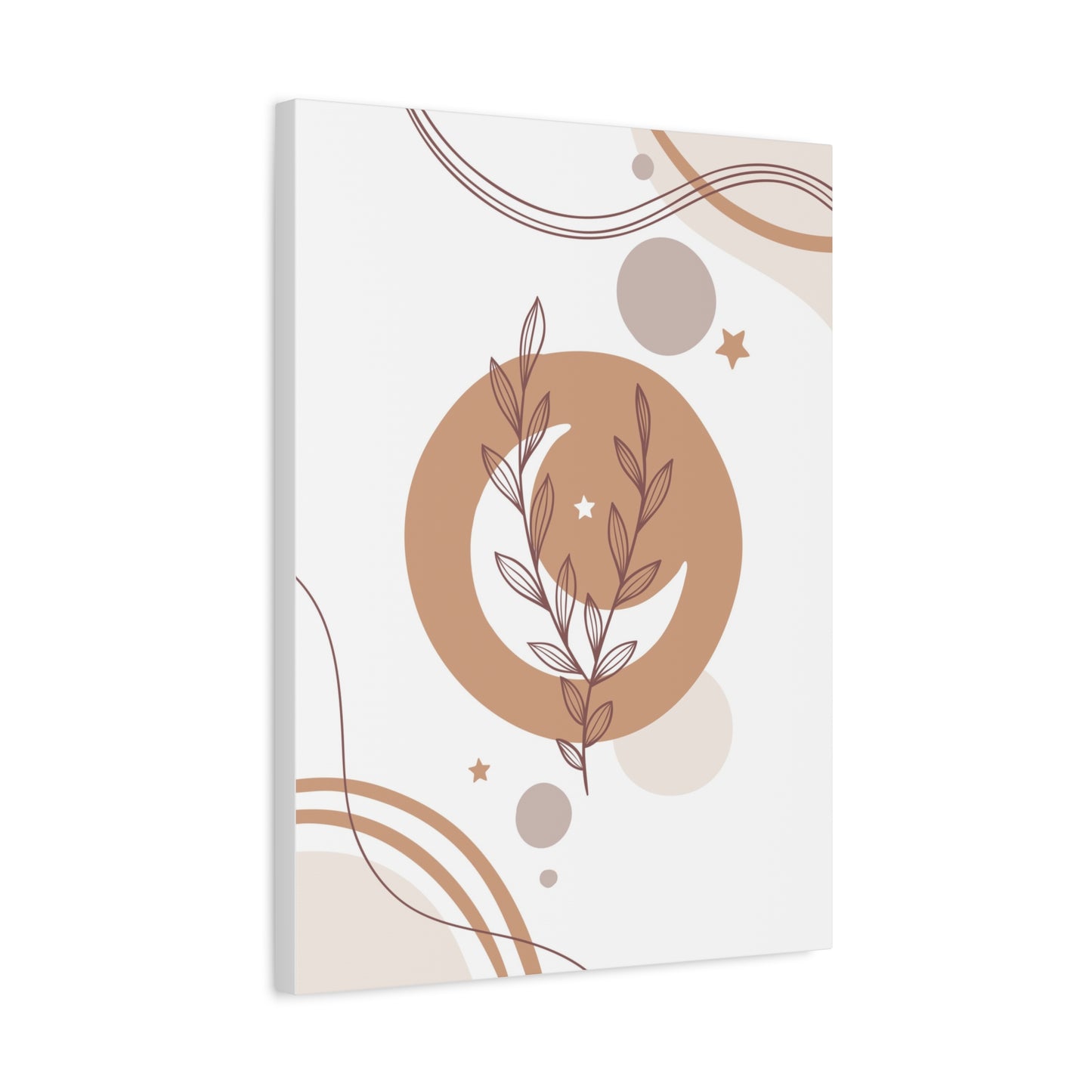 Sunset Botanica Art 1.1 - Matte Canvas Decor with Minimalist Leaf Design