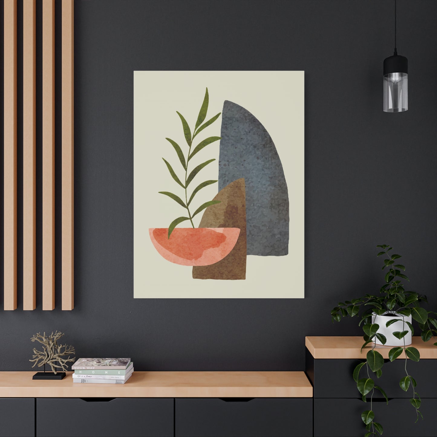 Flower Wall Art Set 1.1 - Matte Canvas Decor with Minimalist Leaf Design