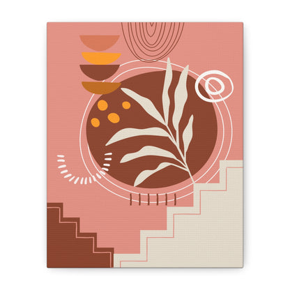 Wander Vase Art Set 1.1 - Matte Canvas Decor with Minimalist Leaf Design