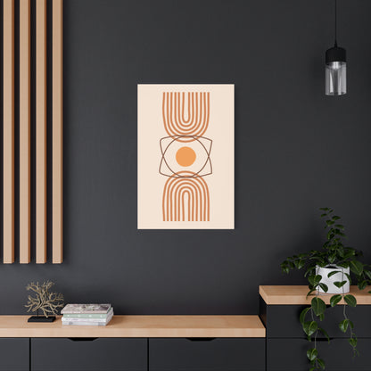 Petal Village Art 1.2 - Matte Canvas Decor with Minimalist Leaf Design