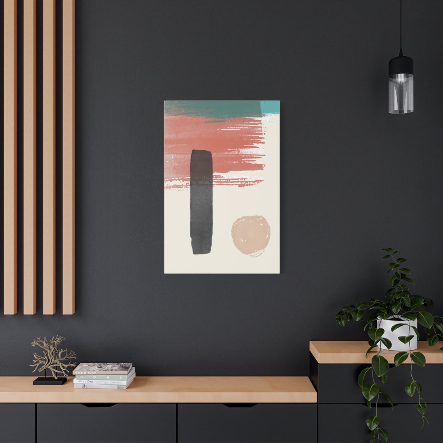 Soft Dune Palette Art 1.2 - Matte Canvas Decor with Minimalist Leaf Design