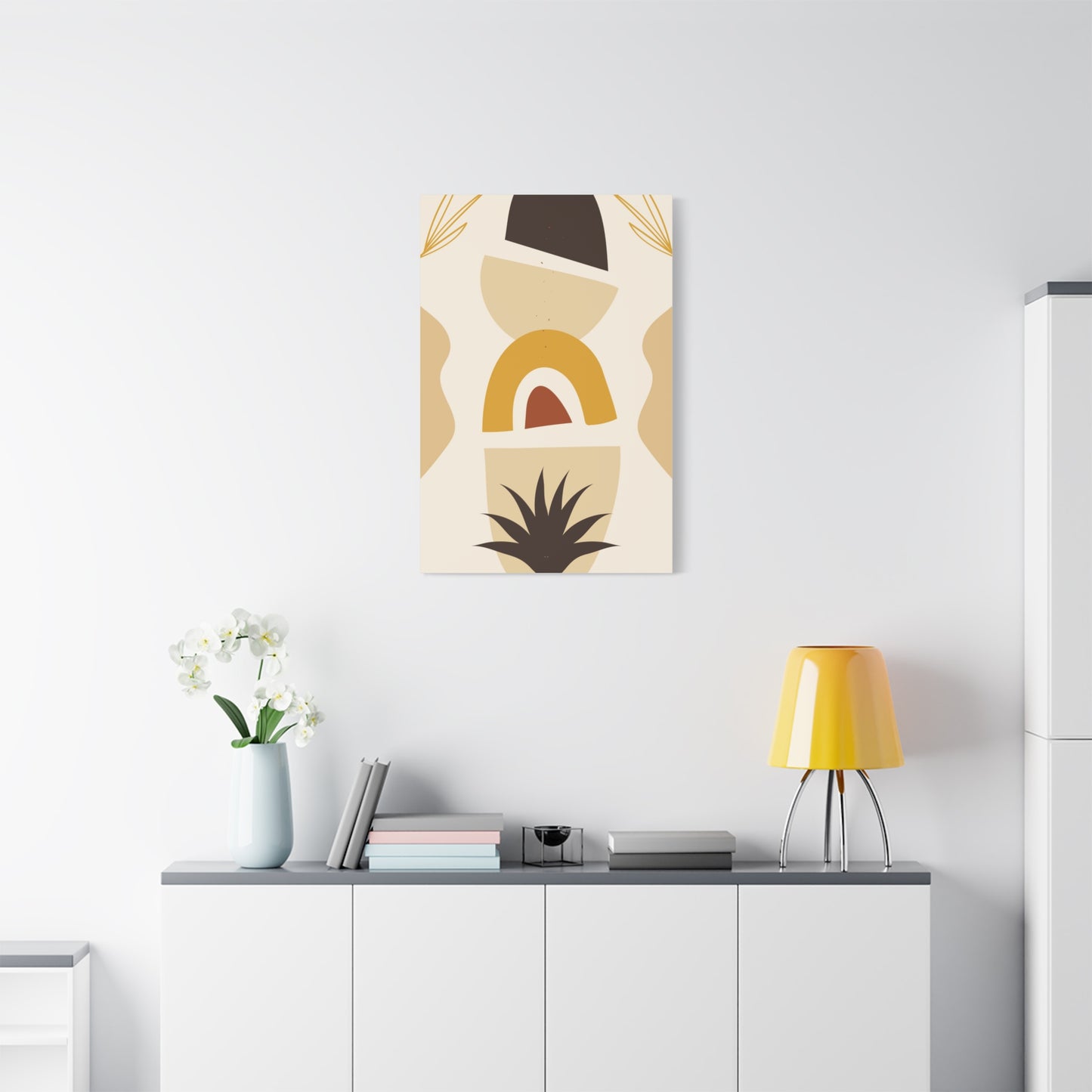 Nocturne Petal Art Set 1.1 - Matte Canvas Decor with Minimalist Leaf Design