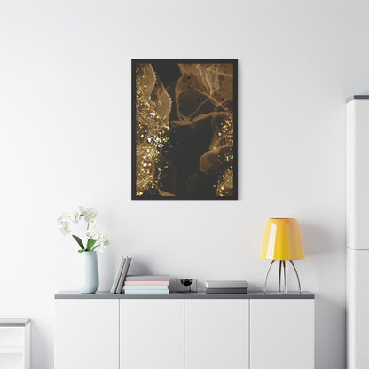 Gold Dust Art Set 1.1 - Matte Canvas Decor with Minimalist Leaf Design