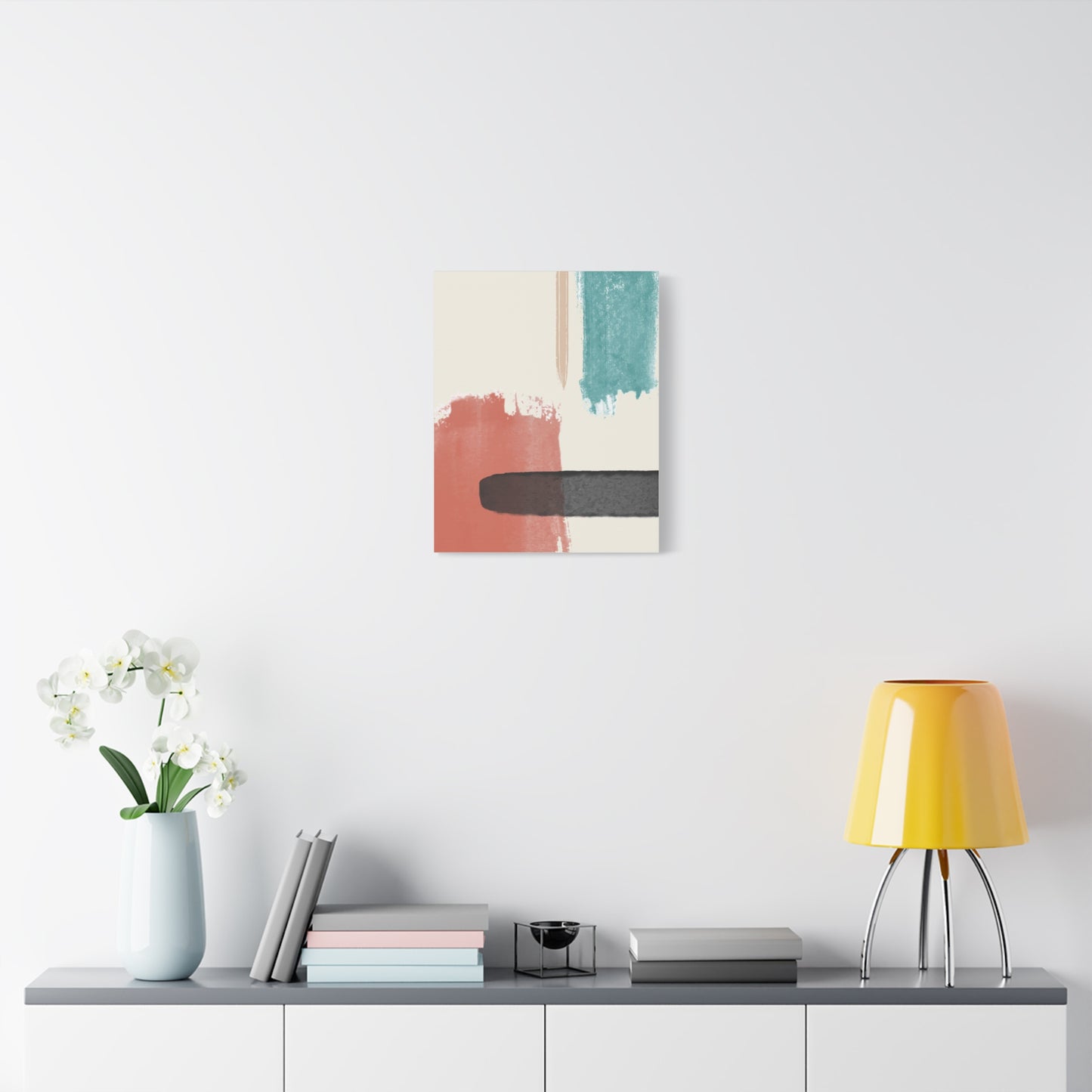 Soft Dune Palette Art 1.1 - Matte Canvas Decor with Minimalist Leaf Design