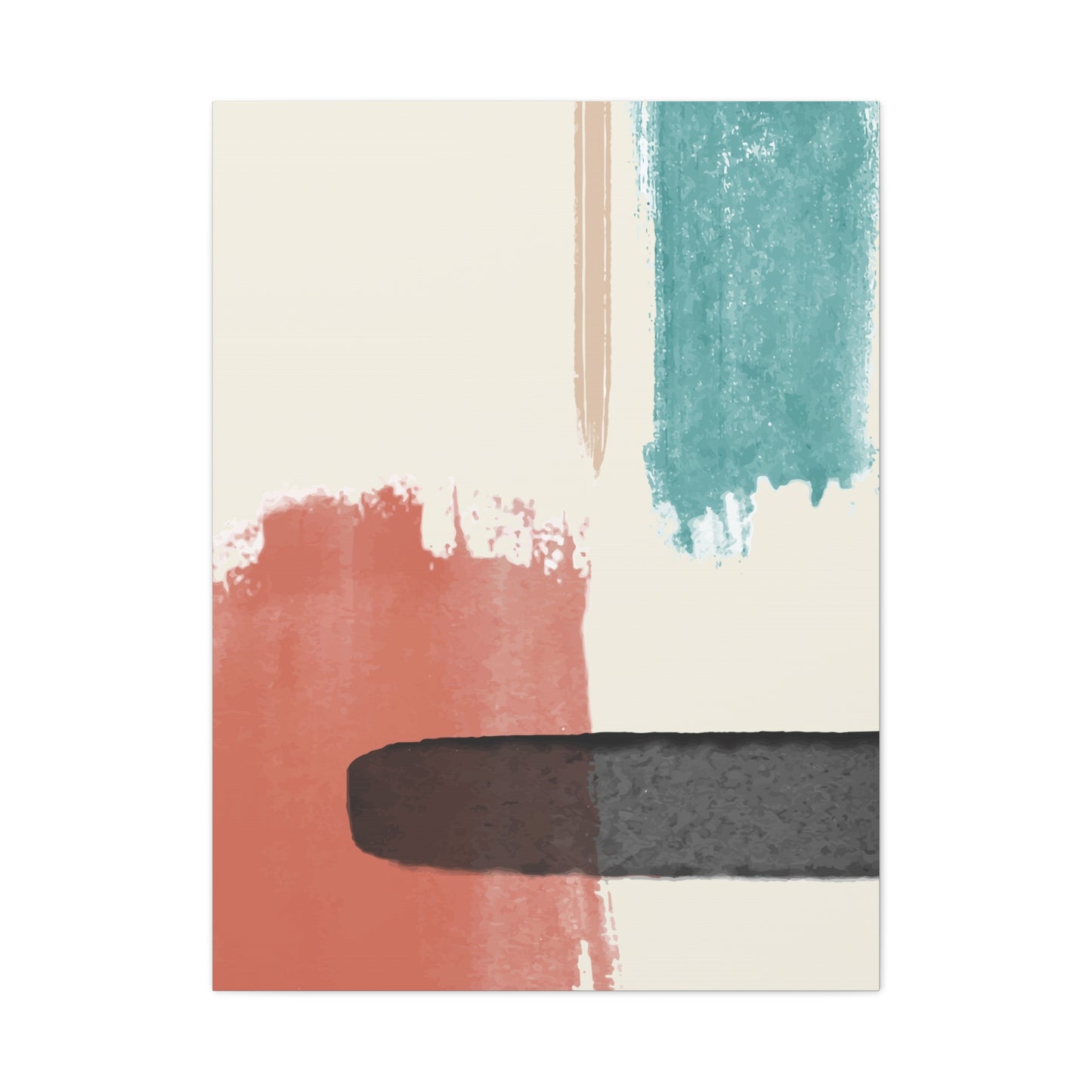 Soft Dune Palette Art 1.1 - Matte Canvas Decor with Minimalist Leaf Design