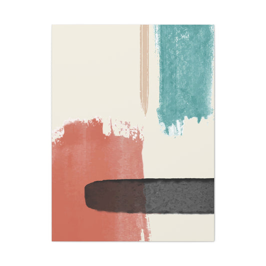 Soft Dune Palette Art 1.1 - Matte Canvas Decor with Minimalist Leaf Design