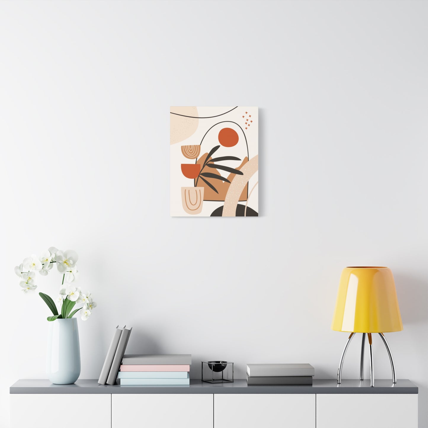 Boheme Luna  Art Set 1.3 - Matte Canvas Decor with Minimalist Leaf Design