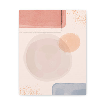 Pink Water Minimal Art Set 1.1 - Matte Canvas Decor with Minimalist Leaf Design