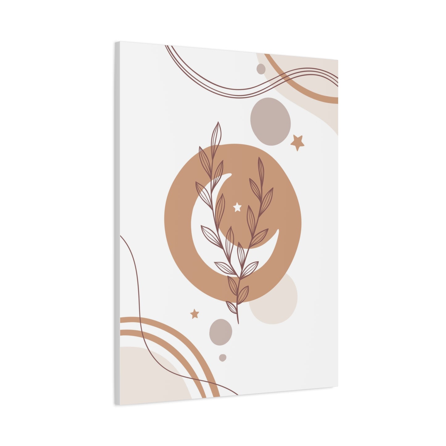 Sunset Botanica Art 1.1 - Matte Canvas Decor with Minimalist Leaf Design