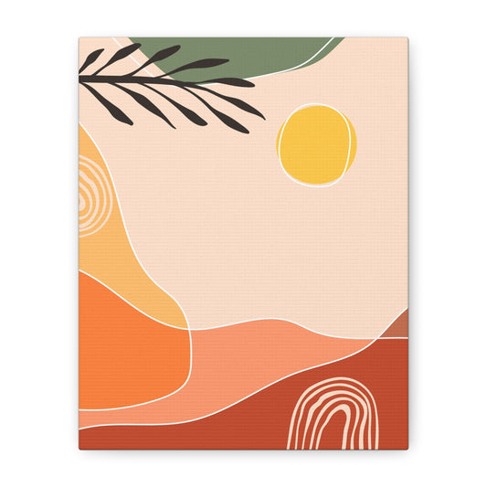 Sunway Minimal Art Set 1.2 - Matte Canvas Decor with Minimalist Leaf Design