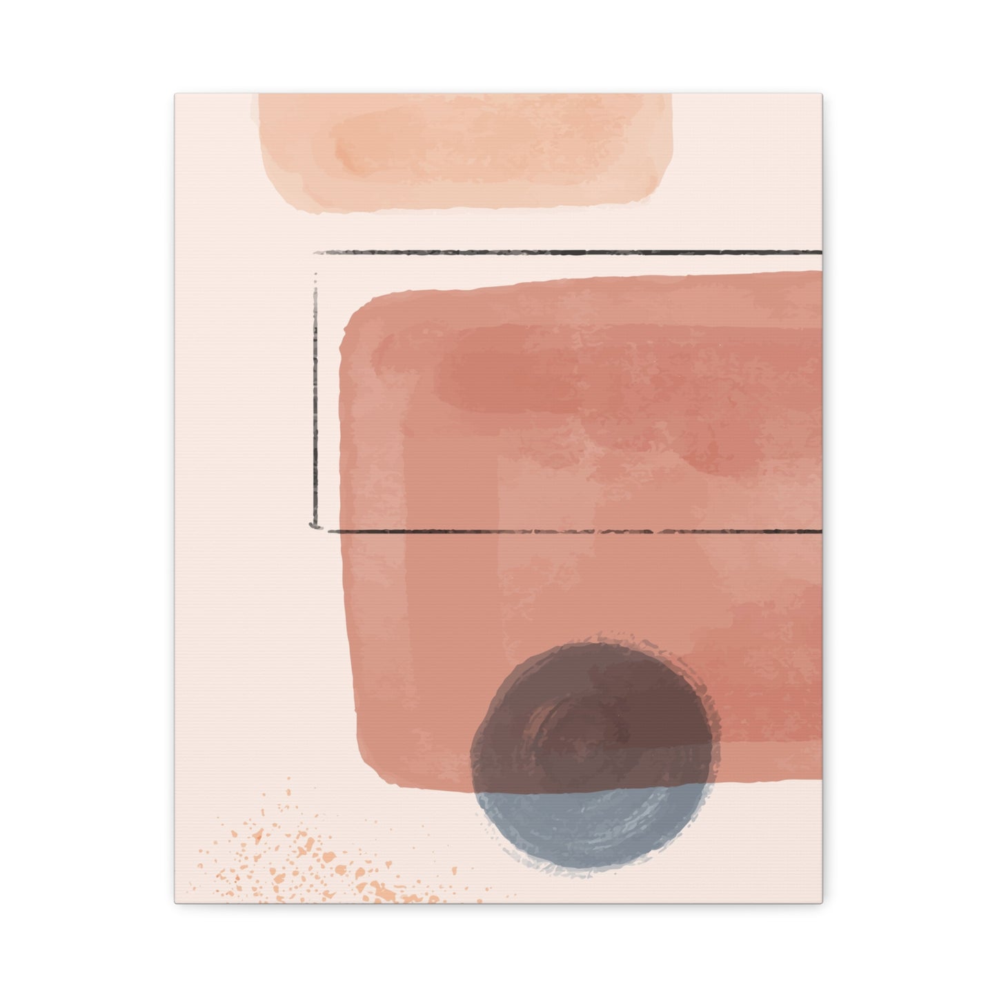 Pink Water Minimal Art Set 1.2 - Matte Canvas Decor with Minimalist Leaf Design
