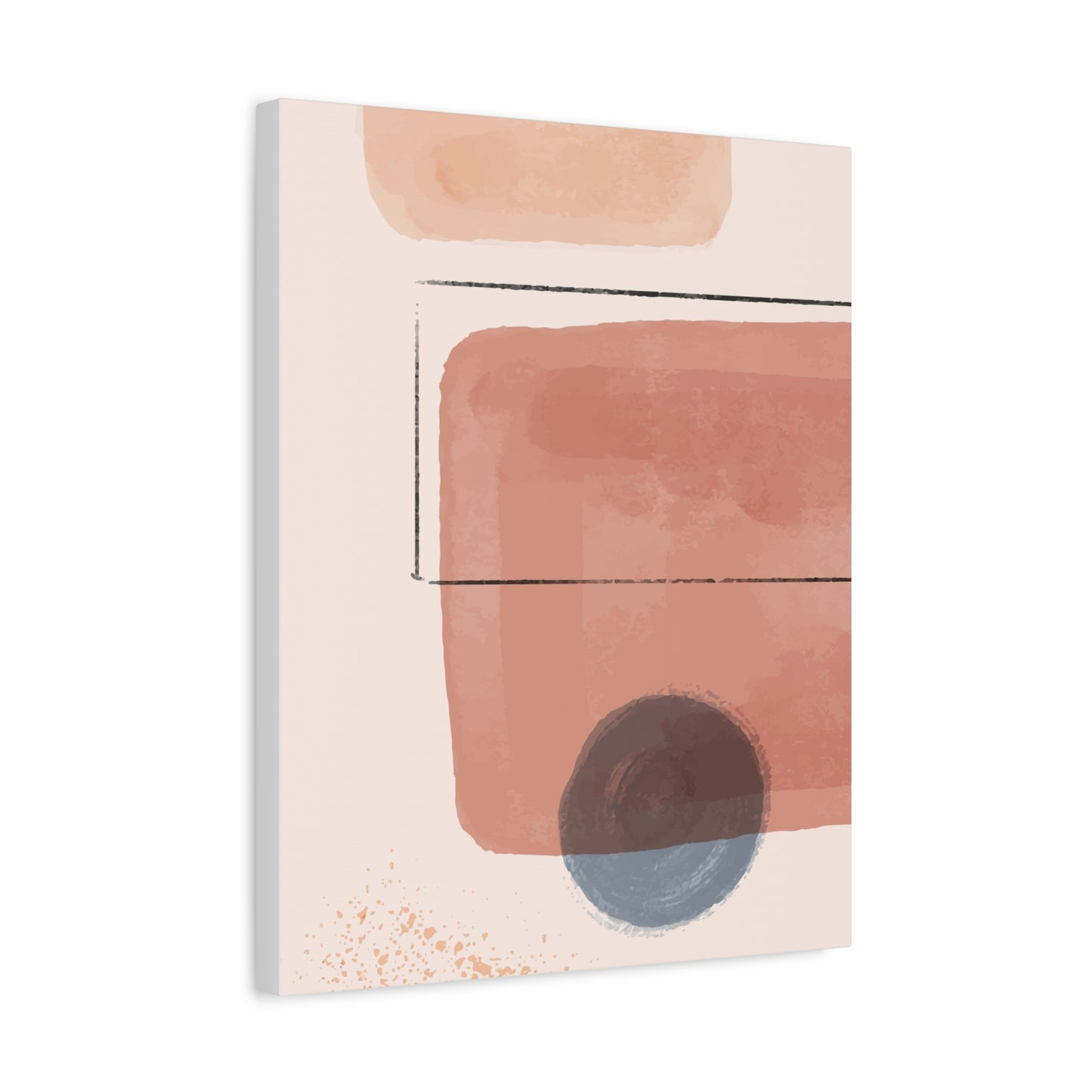 Pink Water Minimal Art Set 1.2 - Matte Canvas Decor with Minimalist Leaf Design