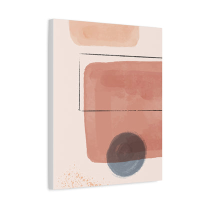 Pink Water Minimal Art Set 1.2 - Matte Canvas Decor with Minimalist Leaf Design