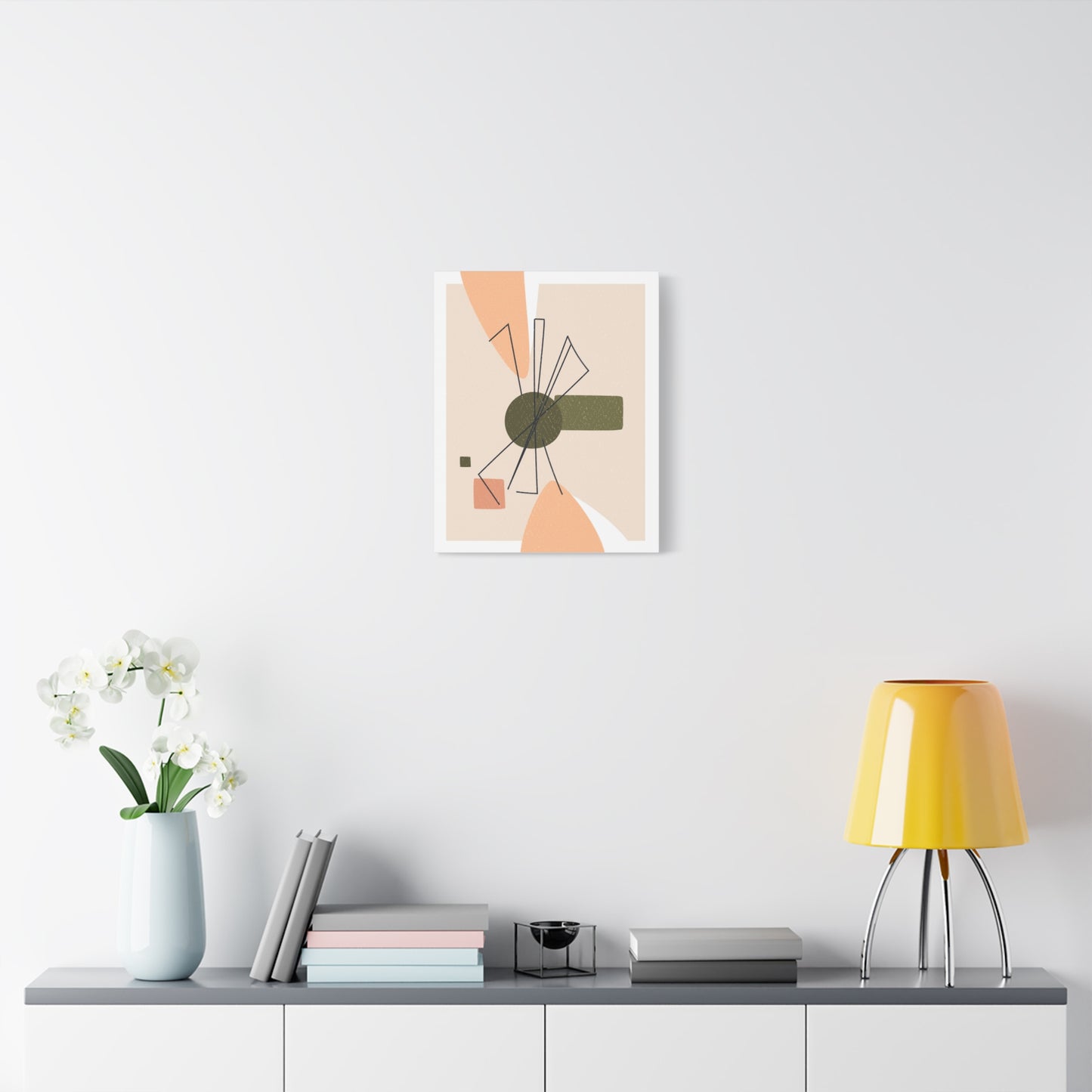 Minimal Pink Line Art Set 1.3 - Matte Canvas Decor with Minimalist Leaf Design