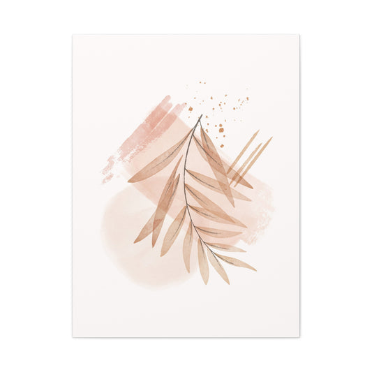 Abstract Earthy Florals Art Set 1.1 - Matte Canvas Decor with Minimalist Leaf Design