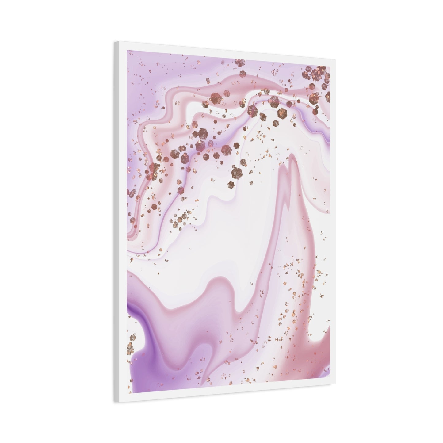 Blush Pink Marble Wall Art Set 1.1 - Matte Canvas Decor with Minimalist Leaf Design