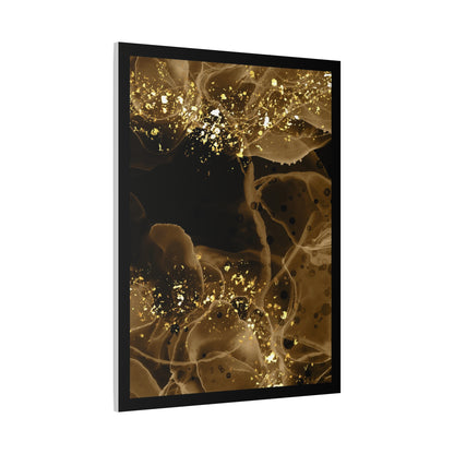 Gold Dust Art Set 1.3 - Matte Canvas Decor with Minimalist Leaf Design