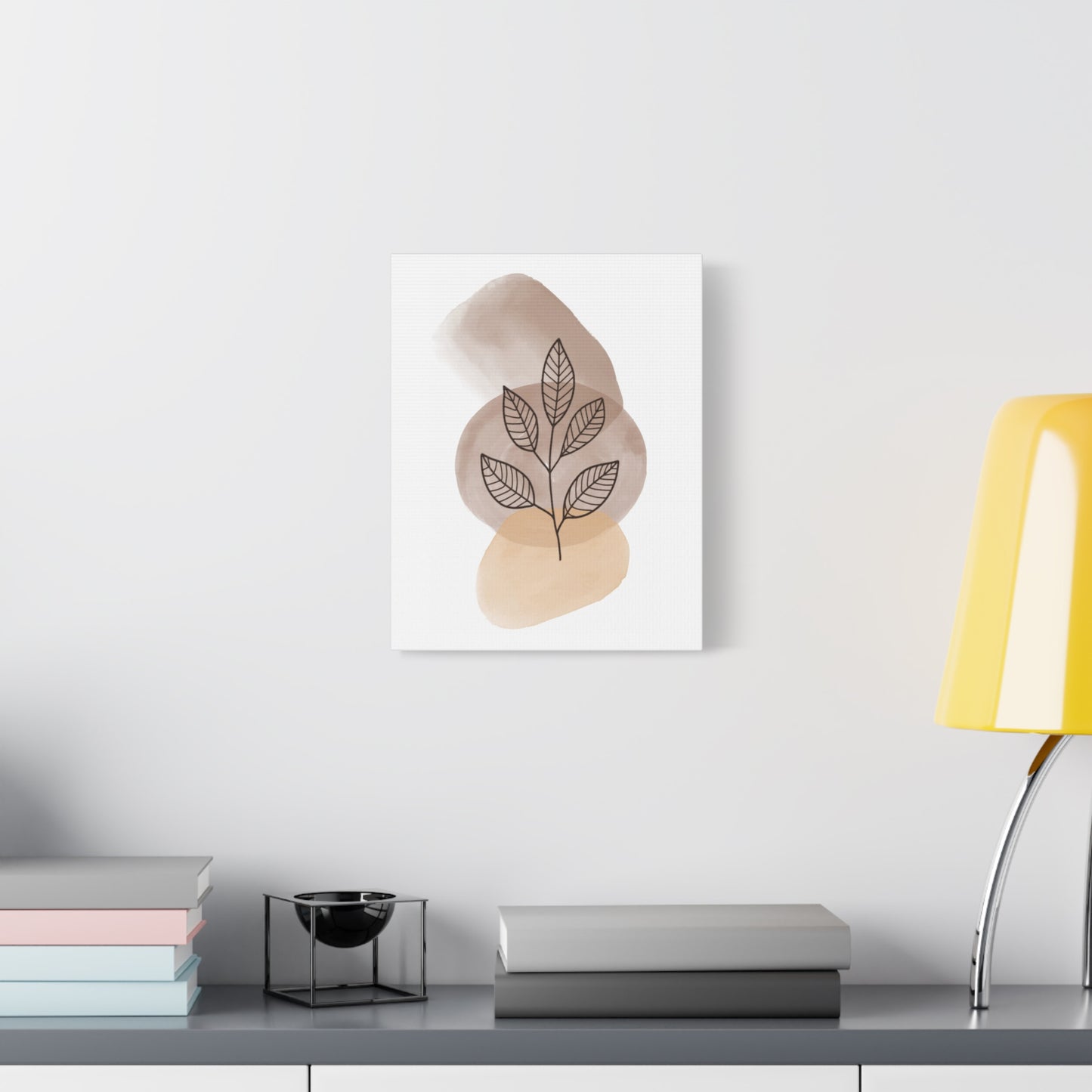 Brown Botanical Wall Art Set 1.2 - Matte Canvas Decor with Minimalist Leaf Design