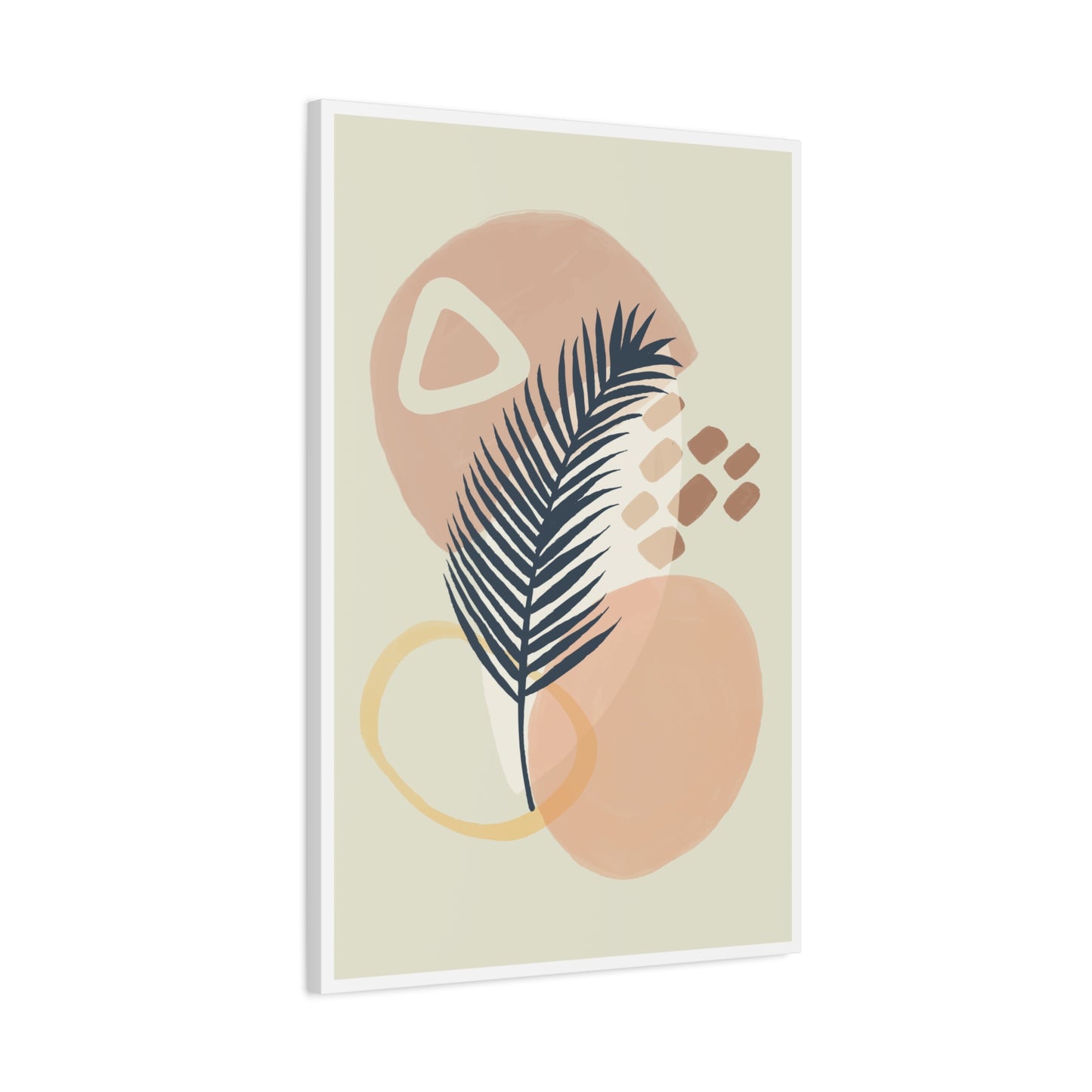 Pink Minimal  Flower Art Set 1.2 - Matte Canvas Decor with Minimalist Leaf Design
