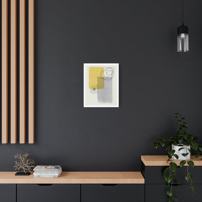 Gold Watercolor Wall Art Set 1.3 - Matte Canvas Decor with Minimalist Leaf Design