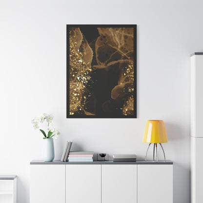 Gold Dust Art Set 1.1 - Matte Canvas Decor with Minimalist Leaf Design