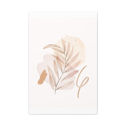 Abstract Earthy Florals Art Set 1.1 - Matte Canvas Decor with Minimalist Leaf Design