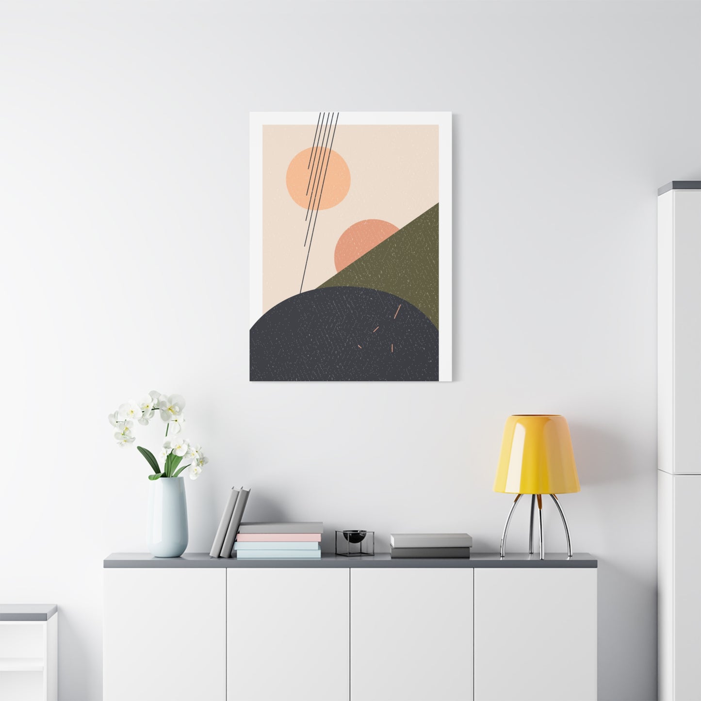 Minimal Pink Line Art Set 1.1 - Matte Canvas Decor with Minimalist Leaf Design