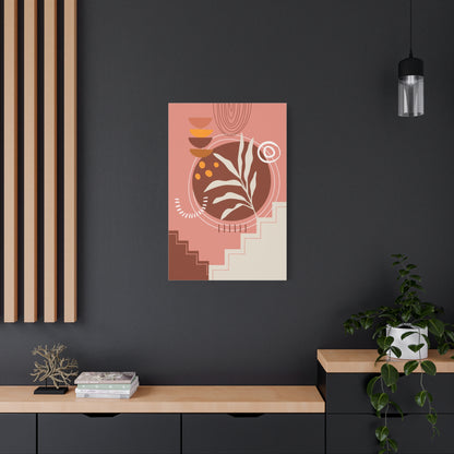 Wander Vase Art Set 1.1 - Matte Canvas Decor with Minimalist Leaf Design