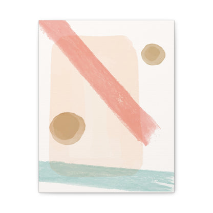 Pastel Pulse Art Set 1.2 - Matte Canvas Decor with Minimalist Leaf Design