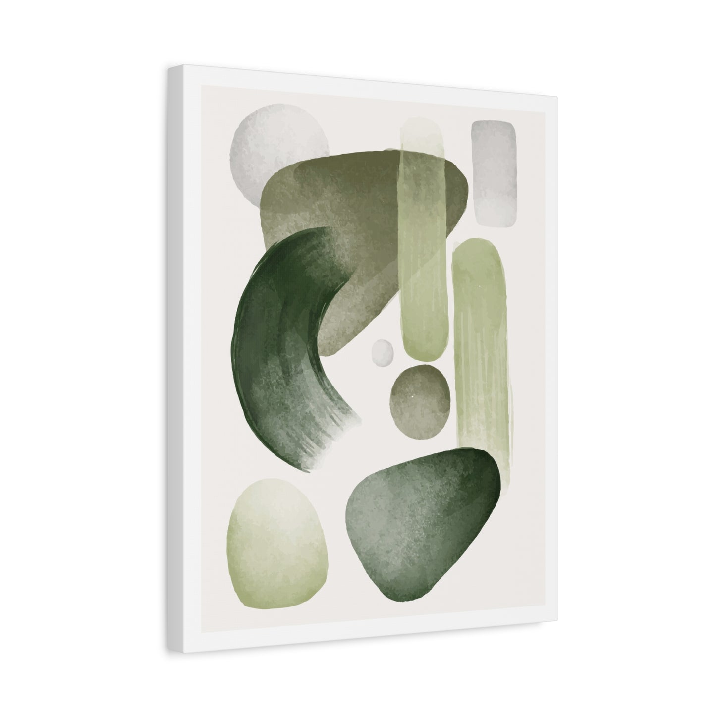Olive Green Art Set 1.2- Matte Canvas Decor with Minimalist Leaf Design