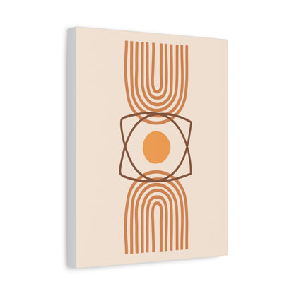 Petal Village Art 1.2 - Matte Canvas Decor with Minimalist Leaf Design