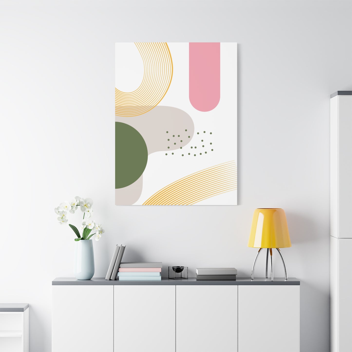 Minimal Geo Art Set 1.2 - Matte Canvas Decor with Minimalist Leaf Design