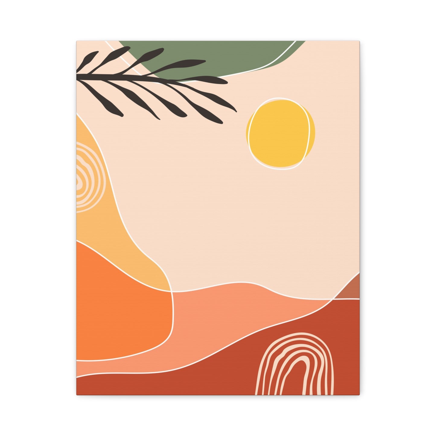 Sunway Minimal Art Set 1.2 - Matte Canvas Decor with Minimalist Leaf Design