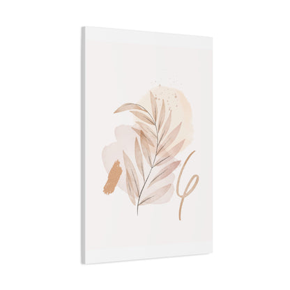 Abstract Earthy Florals Art Set 1.1 - Matte Canvas Decor with Minimalist Leaf Design
