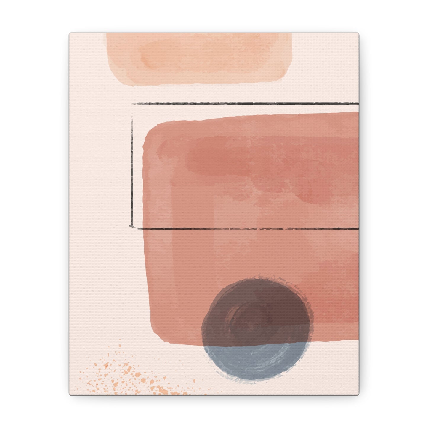 Pink Water Minimal Art Set 1.2 - Matte Canvas Decor with Minimalist Leaf Design