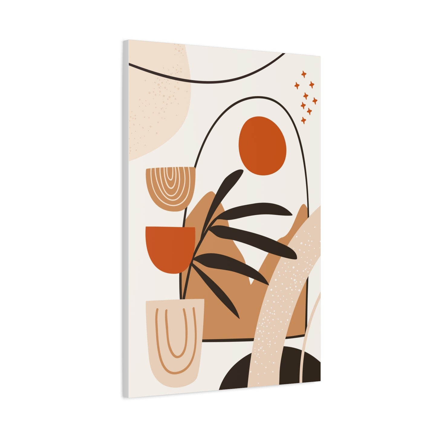 Boheme Luna  Art Set 1.3 - Matte Canvas Decor with Minimalist Leaf Design
