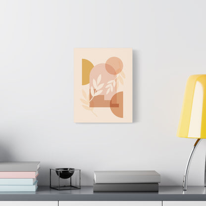 Abstract Terracotta Botanical Art Set 1.1 - Matte Canvas Decor with Minimalist Leaf Design