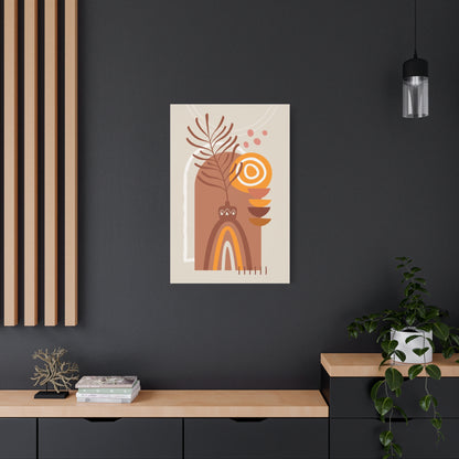 Wander Vase Art Set 1.2 - Matte Canvas Decor with Minimalist Leaf Design