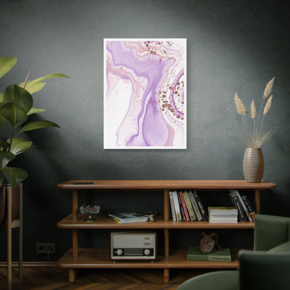 Blush Pink Marble Wall Art Set 1.2 - Matte Canvas Decor with Minimalist Leaf Design